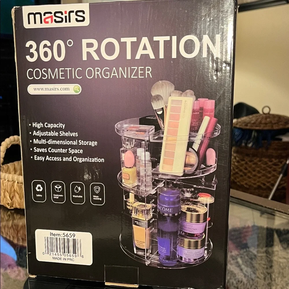 Clear Acrylic 360° Rotation Cosmetic Organizer